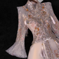 Gorgeous Sparkling Pink Beaded Sequin A-Line Romantic Chiffon Evening Dress Prom Dresses D1631