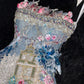 Chic Spaghetti Strap Embroidery Sequins Hugging Mermaid Flower Rinestone Long Party Dress Prom Gown Evening Dress D7490