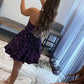New Homecoming Dress Sweetheart Sequins Pleated Back to School Outfits Party Dress D6872