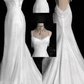 Stunning White Backless Mermaid Shiny Party Gown Wedding Dress, MD7991
