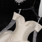 Elegant Ivory Off-the-shoulder Simple Design A-Line Satin Short Homecoming Dress Party Dress D1660