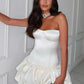 Charming Homecoming Dress Strapless Pleated Back to School Outfits Party Dress D7322