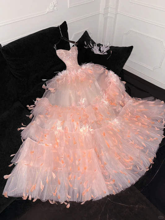 Gorgeous Shiny Beaded Sweetheart Princess Dress A-Line Floor-length Evening Dress Prom Dresses D1664