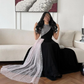 Black High Neck Sleeveless A-Line Long Formal Party Dress MD7488