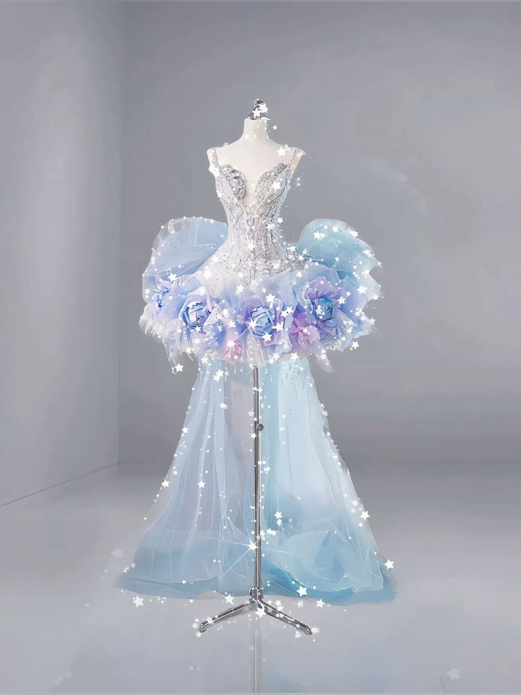 Chic Spaghetti Strap Tulle Sequins Flower Homecoming Dress Party Dress Birthday Dress D7407