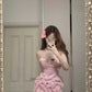 Beautiful Homecoming Dress Strapless Soutache Hi-Lo Applique Flower Back to School Outfits Party Dress D7281