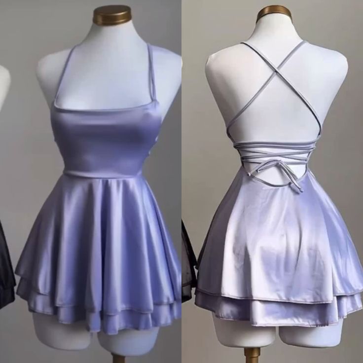 Stunning Homecoming Dress Spaghetti Strap Pleated Back to School Outfits Party Dress D6699