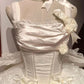 Vintage Beige 3D Flower Bow Design Lace Tulle Tiered Homecoming Dress, D1434