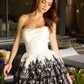 Unique Homecoming Dress Strapless Pleated Lace A-Line Back to School Outfits Party Dress D7788