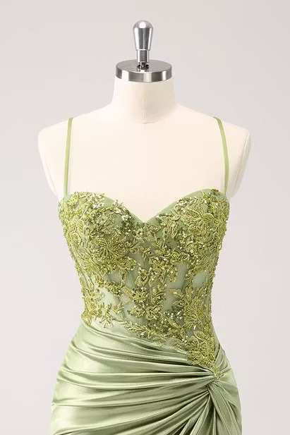 Chic Homecoming Dress Spaghetti Strap Applique Back to School Outfits Party Dress  D7403