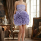 Unique Homecoming Dress Strapless Organza Flower Back to School Outfits Party Dress  D7728