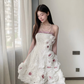 Vintage 3D Flowers Applique Strapless Design A-Line Short Homecoming Dress Party Dress D1668