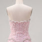Unique Homecoming Dress Sweetheart Flower Beading Cascade Back to School Outfits Party Dress D7815