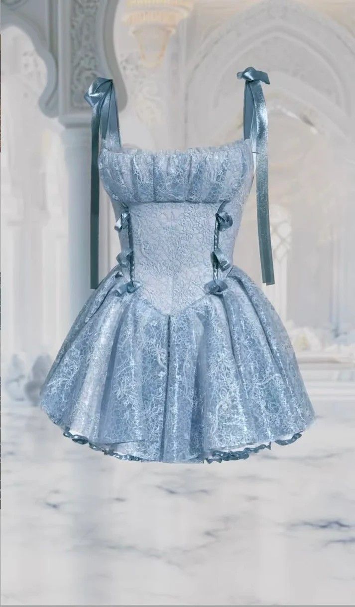 Beautiful Homecoming Dress Square Pleated Back to School Outfits Party Dress D7284