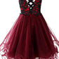 Unique Homecoming Dress Appliques Sweetheart Lace Back to School Outfits Party Dress D7630