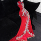 Gorgeous Shiny Red Beaded Sequined Embroidery Design Mermaid Prom Dress Evening Dress D1692