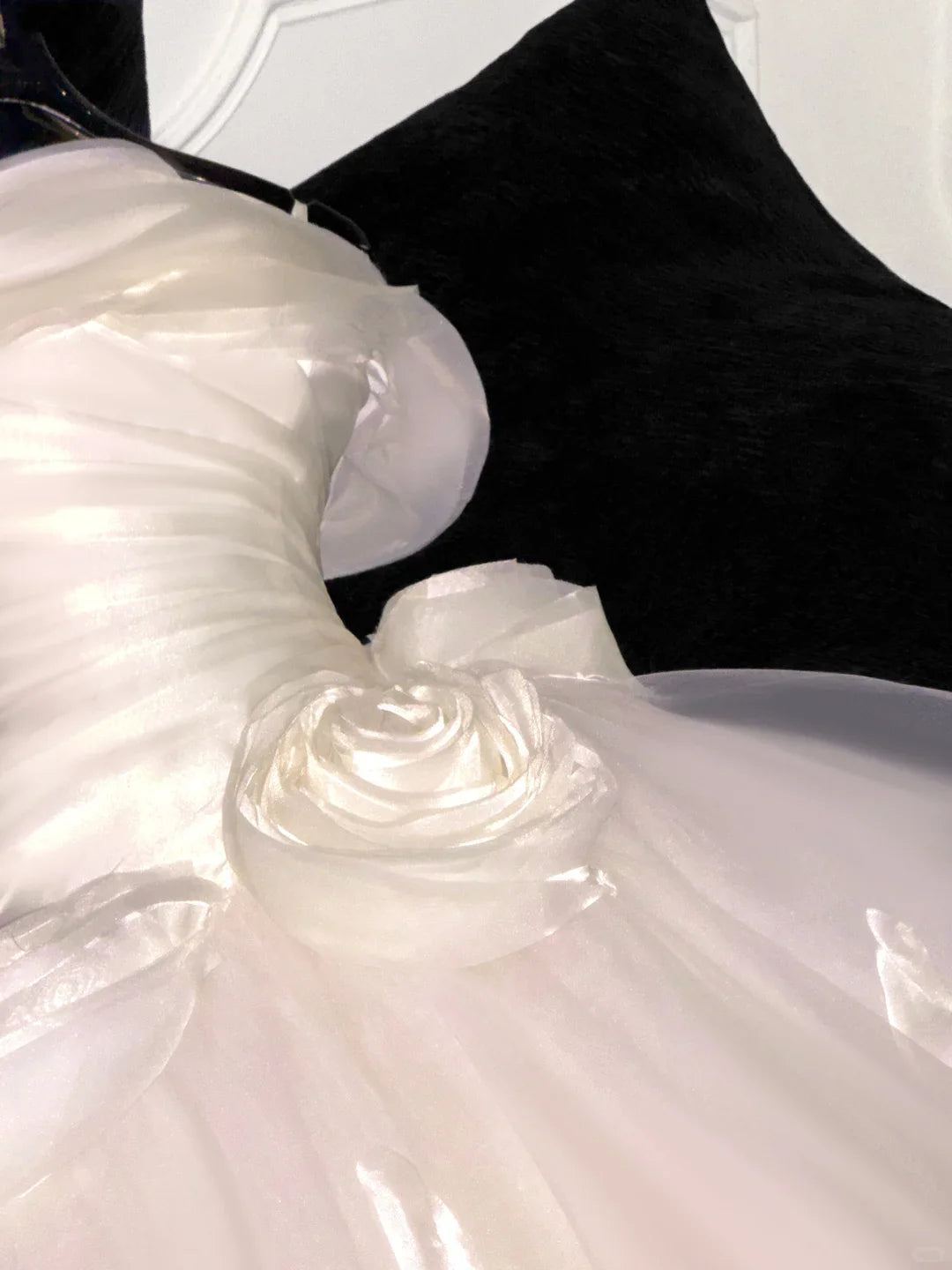 Elegant Spaghetti Strap A Line Flower Tulle Long Prom Dress Wedding Dress D6396