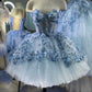 New Homecoming Dress Sweetheart Tulle 3D Flower Applique Back to School Outfits Party Dress D7561