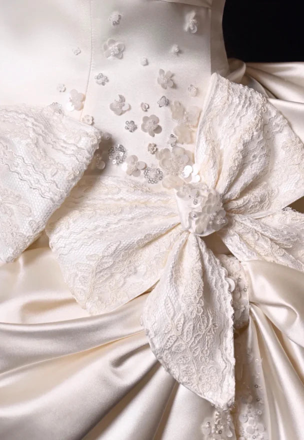 Charming Homecoming Dress Sweetheart Bowknot Flower Sequins Bead Back to School Outfits Party Dress Birthday Dress  D7506