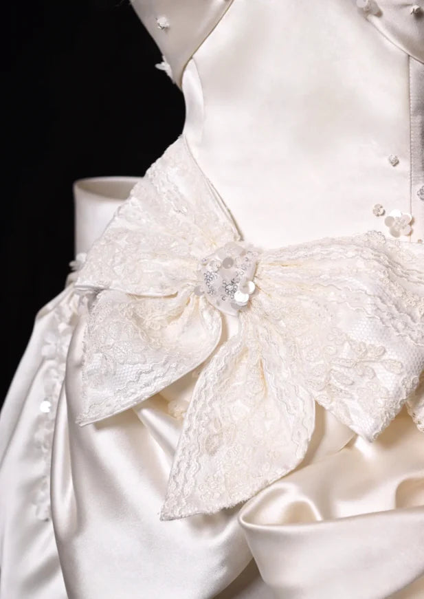 Charming Homecoming Dress Sweetheart Bowknot Flower Sequins Bead Back to School Outfits Party Dress Birthday Dress  D7506