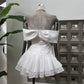 Beautiful Homecoming Dress Strapless Pleated Flower Back to School Outfits Party Dress D7286