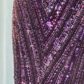 Gorgeous Purple Beaded Sequin V-neck Mermaid Elegant Chiffon Evening Dress Prom Dresses D1613