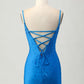 Unique Homecoming Dress Spaghetti Strap Beaded Pleated Back to School Outfits Party Dress D7803