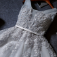 Vintage Gray Applique Design A-line Tulle Party Dress Homecoming Dress D1550