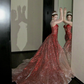 Vintage Gradient Red Sweetheart Strapless Mermaid Design Sexy Prom Dress Evening Dress D1719