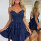 Stunning Homecoming Dress Sweetheart Sequins Cascade Back to School Outfits Party Dress D6849