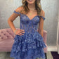 Stunning Homecoming Dress Sweetheart Lace Cascade Back to School Outfits Party Dress D6848