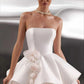 Beautiful Homecoming Dress Strapless Flower Pleated Back to School Outfits Party Dress D7243
