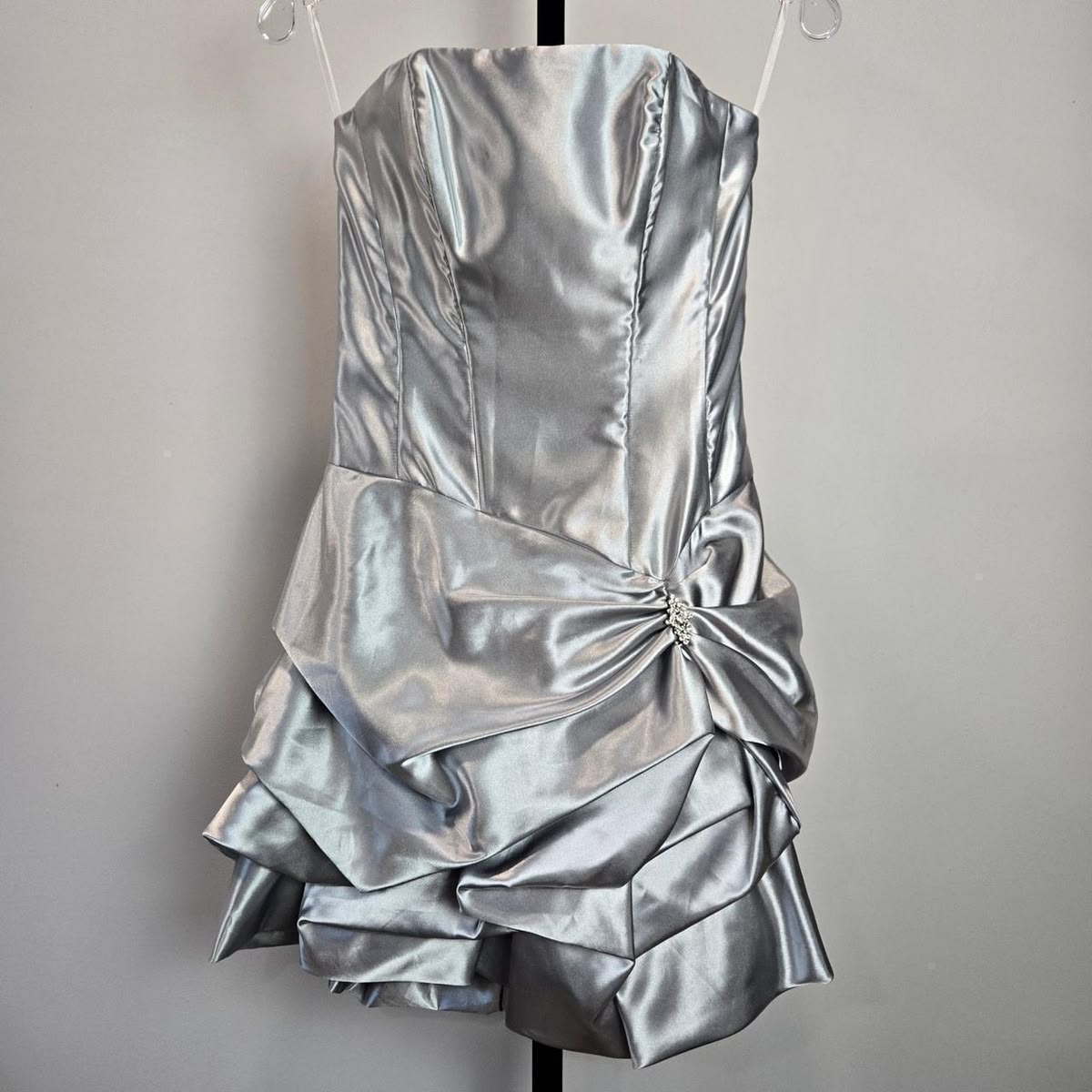 Beautiful Homecoming Dress Spaghetti Strap Pleated Cascade Back to School Outfits Party Dress D7285