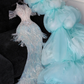 Shiny Light Blue Beaded Sequined Design Mermaid Prom Dress Evening Dress D1689