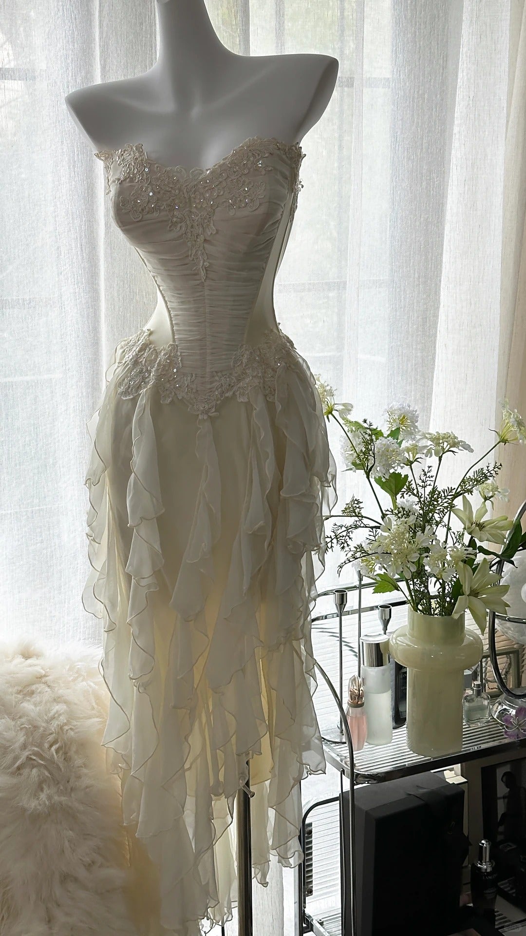 Stunning Homecoming Dress Sweetheart Applique Tulle Hi-Lo Dress Back to School Outfits Party Dress  D6419