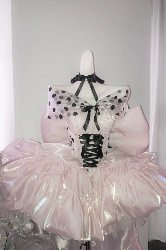Unique Homecoming Dress Off the Shoulder Tulle Hi-Lo Cascade Bowknot Back to School Outfits Party Dress  D7720