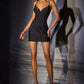 Stunning Homecoming Dress Spaghetti Strap Hugging V Neck Beaded Back to School Outfits Party Dress D7898