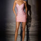 Stunning Homecoming Dress Spaghetti Strap Hugging V Neck Beaded Back to School Outfits Party Dress D7898