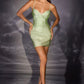 Stunning Homecoming Dress Spaghetti Strap Hugging V Neck Beaded Back to School Outfits Party Dress D7898