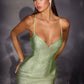 Stunning Homecoming Dress Spaghetti Strap Hugging V Neck Beaded Back to School Outfits Party Dress D7898