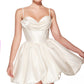 Unique Homecoming Dress Spaghetti Strap Pleated Back to School Outfits Party Dress D7809