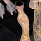 Gorgeous Sparkling Beaded Sequin Exquisite Embroidery Mermaid Design Evening Dress Prom Dresses Outfit D1645