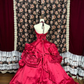 Retro Burgundy Sweetheart Strapless A-Line Satin Quinceanera Dresses Sweet 18 Birthday Ball Gowns, D1427