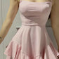 New Homecoming Dress Spaghetti Strap Cascade A Line Back to School Outfits Party Dress D7532