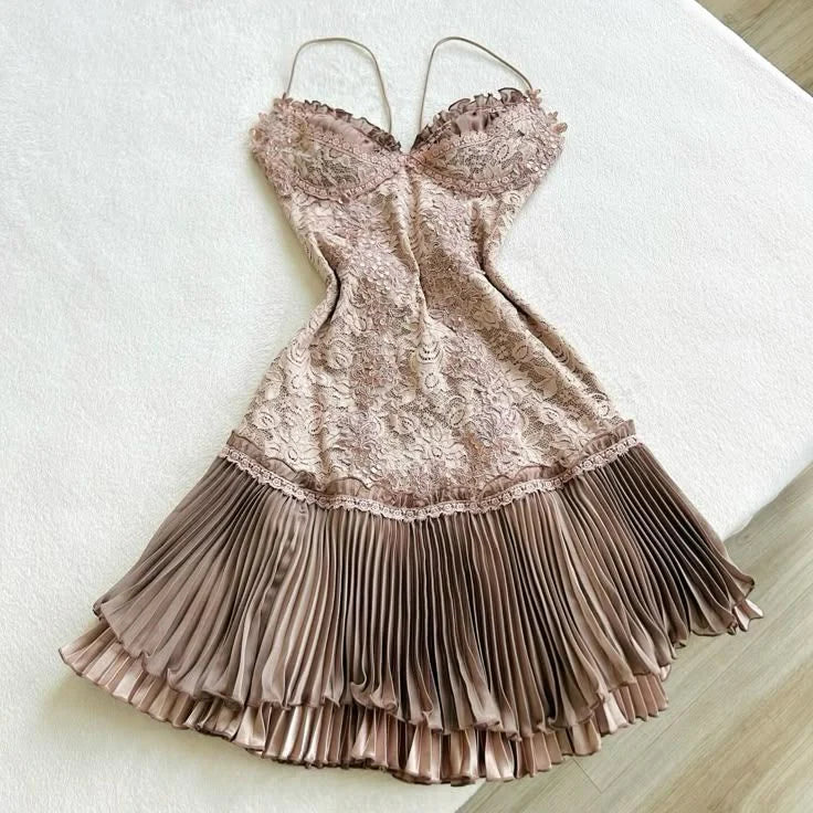 Charming Homecoming Dress Spaghetti Strap Lace Appliques Back to School Outfits Party Dress Birthday Dress  D7509