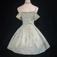 Sparkling Light Blue Sequin Spaghetti Strap Design A-line Satin Party Dress Homecoming Dress D1576