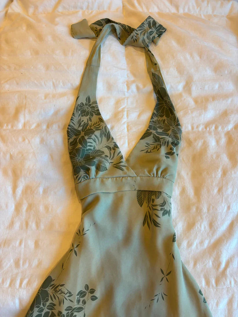 Charming Homecoming Dress Halter Bowknot Cascade Back to School Outfits Party Dress D7292