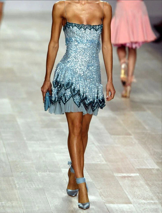 Charming Homecoming Dress Spaghetti Strap Sequins Back to School Outfits Party Dress Birthday Dress  D7508