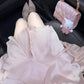 New Homecoming Dress Asymmetric Pleated Bowknot Back to School Outfits Party Dress D7602