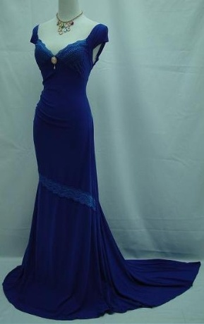 Retro Dark Blue Sleeveless Mermaid Long Formal Prom Dress Evening Gown, D1010